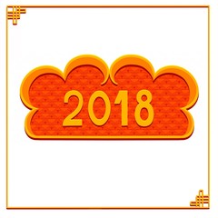 Lettering Happy chinese new year in oriental style