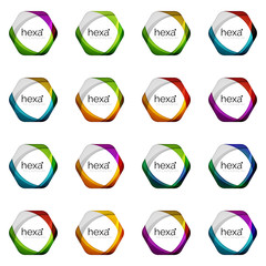 Hexagon vector logo icon templates
