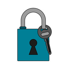 Padlock and key icon vector illustration graphic design