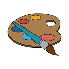 Paint palette and brush icon vector illustration graphic design