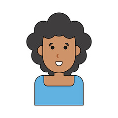 Woman face smiling cartoon icon vector illustration graphic design