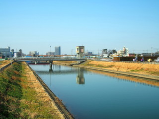 冬の坂川放水路