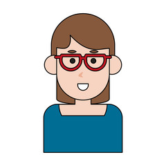 Woma with glasses cartoon icon vector illustration graphic design