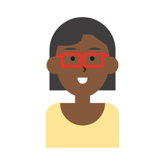 Woma with glasses cartoon icon vector illustration graphic design