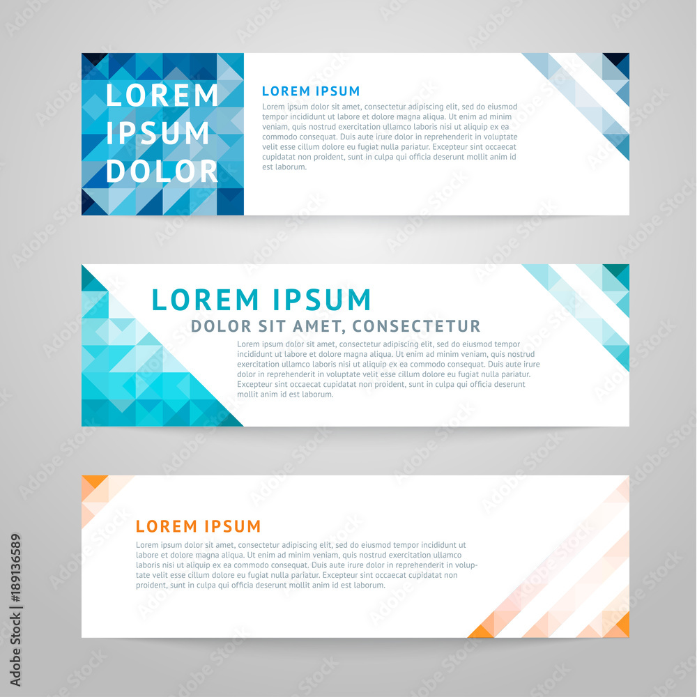 Wall mural vector set of abstract design templates horizontal banner