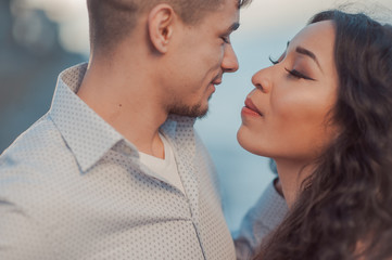  young beautiful happy couple in love