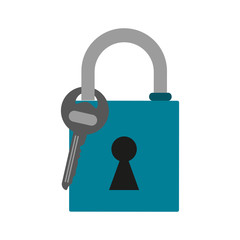 Padlock and key icon vector illustration graphic design