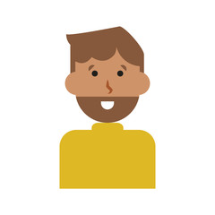 Young man face cartoon icon vector illustration graphic design