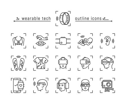 Set Of Wearable Technology Icons