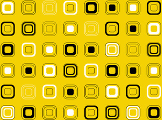 Yellow background with patterned square pattern. Beautiful dimension. abstract