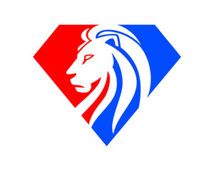 Naklejka premium diamond gems leo lion image vector icon silhouette