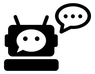 Black chatbot vector icon