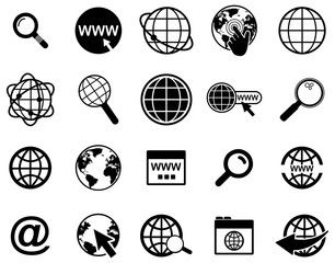 Black web vector icons pack