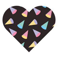 label shape heart different geometric figures vector illustration