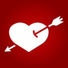 Heart Pierced with Arrow glyph icon, valentine