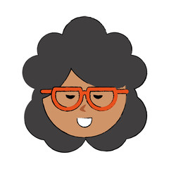 Woman with glasses cartoon icon vector illustration graphic design