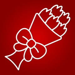 Bouquet of flowers line icon, valentines day