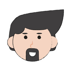 Young man face cartoon icon vector illustration graphic design