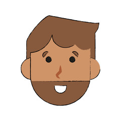 Young man face cartoon icon vector illustration graphic design