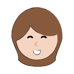 Woman face smiling cartoon icon vector illustration graphic design