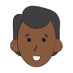 Young man face cartoon icon vector illustration graphic design