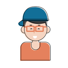 Obraz na płótnie Canvas Boy with hat and glasses icon vector illustration graphic design