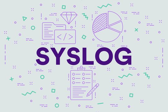 Conceptual business illustration with the words syslog