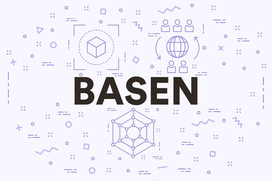 Conceptual business illustration with the words basen
