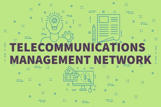 Conceptual business illustration with the words telecommunications management network