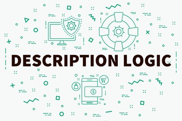 Conceptual business illustration with the words description logic