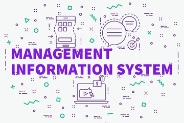 Conceptual business illustration with the words management information system © OpturaDesign