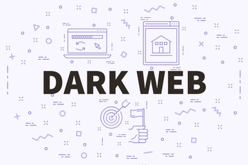 Conceptual business illustration with the words dark web