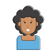 Woman face smiling cartoon icon vector illustration graphic design