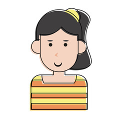 Woman face smiling cartoon icon vector illustration graphic design