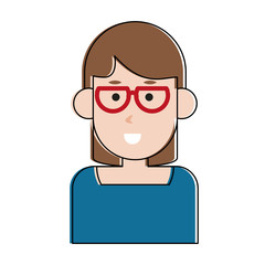 Woma with glasses cartoon icon vector illustration graphic design