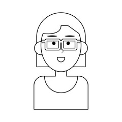 Obraz premium Woma with glasses cartoon icon vector illustration graphic design
