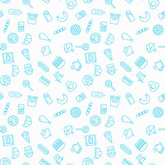 Fastfood vector simple seamless pattern