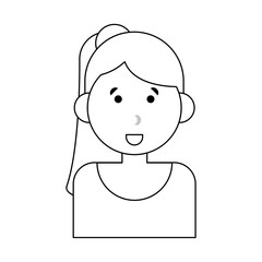 Woman face smiling cartoon icon vector illustration graphic design