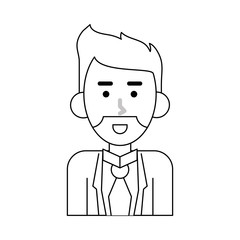 Businessman profile cartoon icon vector illustration graphic design
