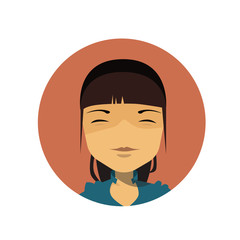 Asian Business Woman Profile Icon, Chinese Or Japanese Businesswoman Avatar Isolated Flat Vector Illustration