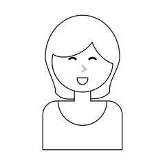 Woman face smiling cartoon icon vector illustration graphic design
