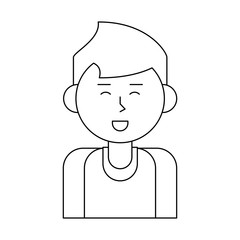 Young man face cartoon icon vector illustration graphic design