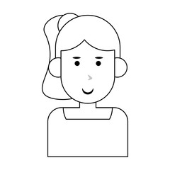 Woman face smiling cartoon icon vector illustration graphic design