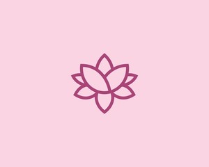 lotus monogram logo icon vector