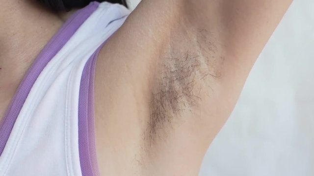 female hair under the armpit