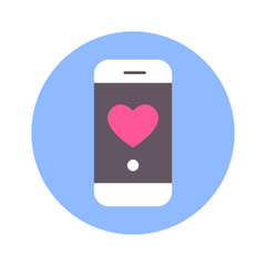 Heart Icon On Smart Phone Message