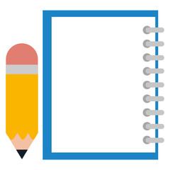 note book with pencil vector illustration design