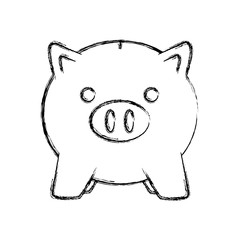 uncolored piggybank  vector illustration
