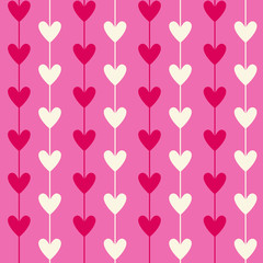 Fototapeta na wymiar Romantic Seamless Heart Pattern Background For Valentines
