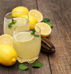 Glasses of lemon juice